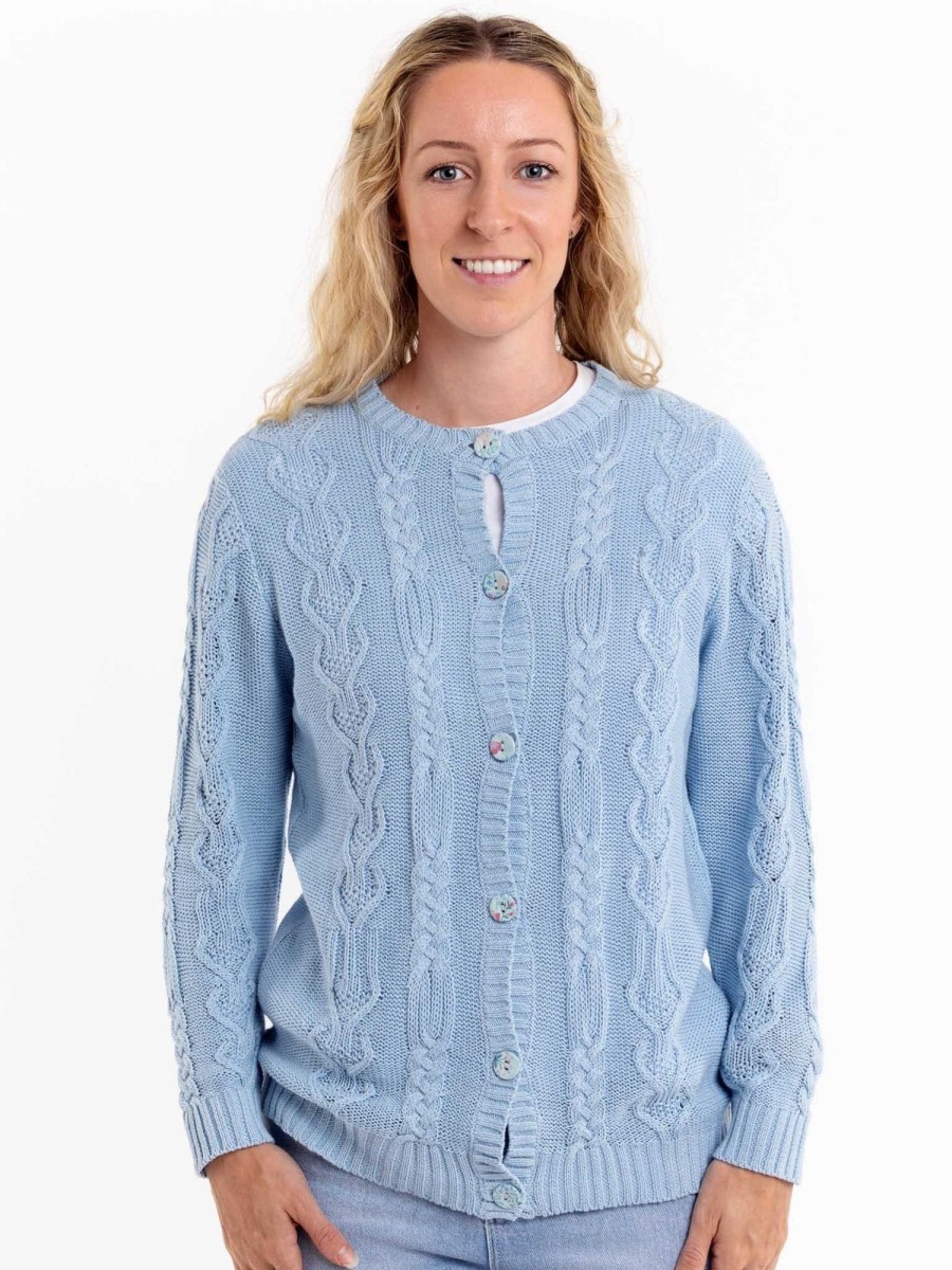 Tween, Mum & Me Knitwear | Women'S Willow Cotton Cardigan Sky Blue