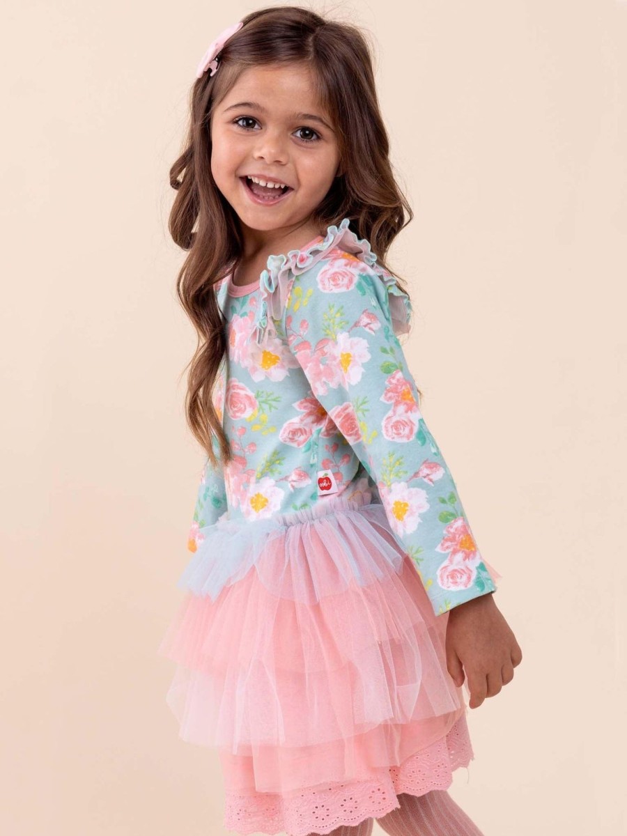 Girl'S Winter Clothes Watercolour | Lou Lou Blue Watercolour Dress