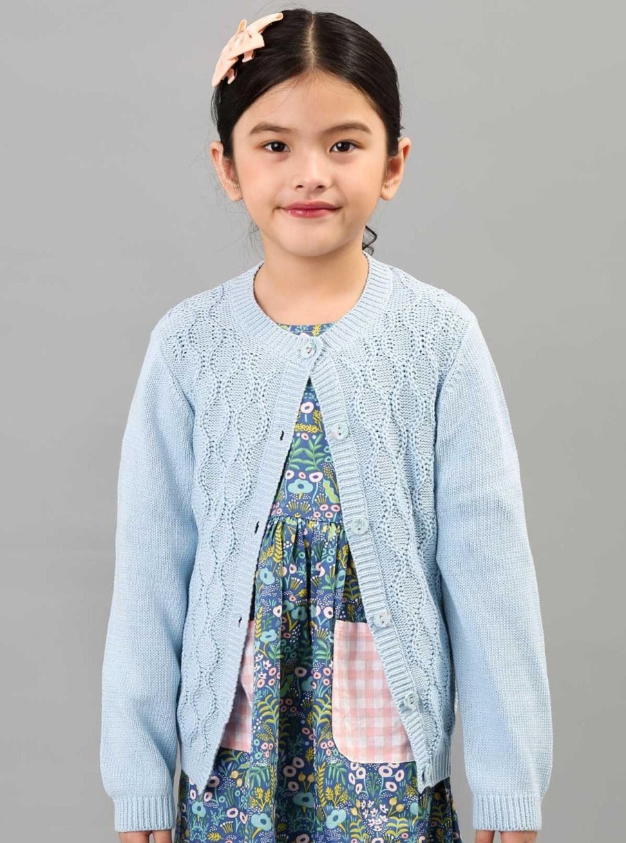 Girl'S Winter Clothes Knitwear | Audrina Cerulean Cardigan