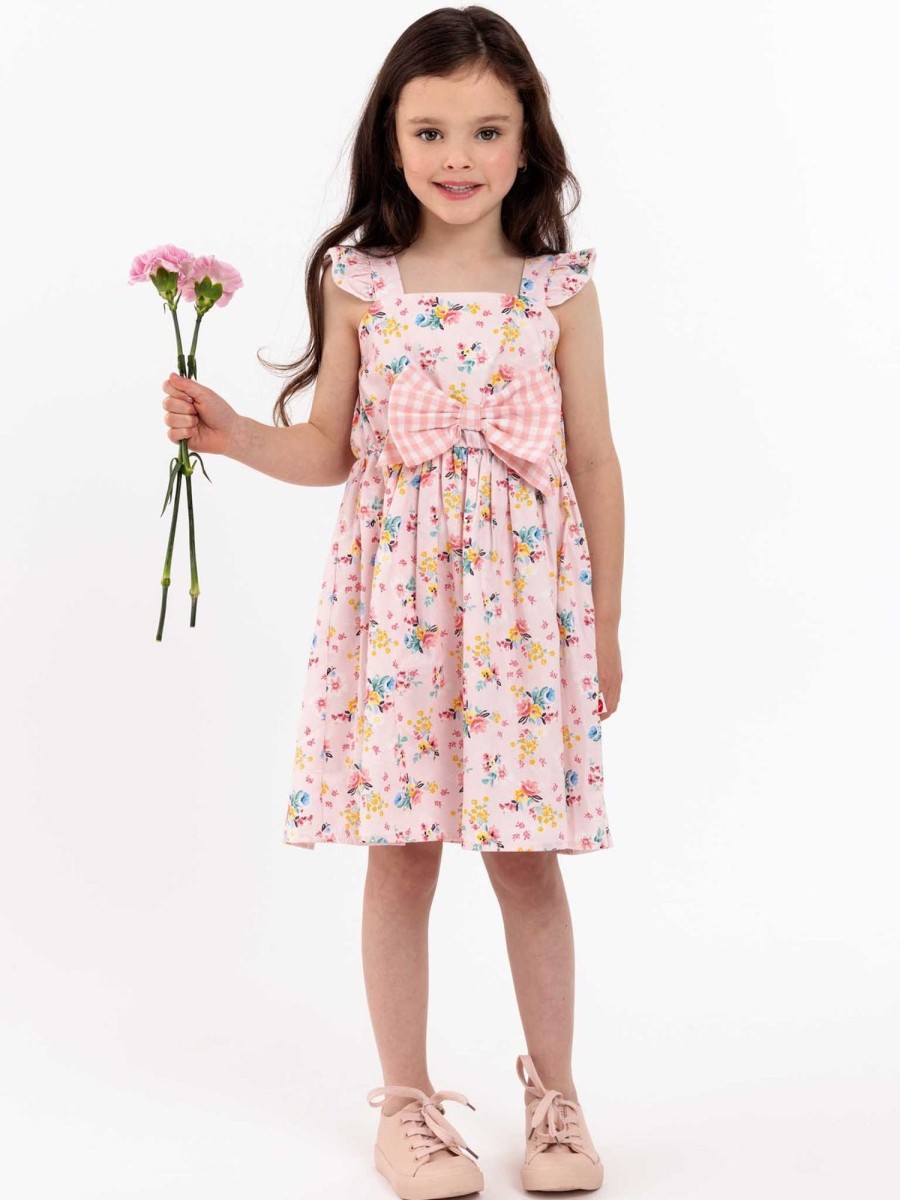 Girl'S Summer Clothes Pink Flowers | Vintage Pink Floral Mia Dress