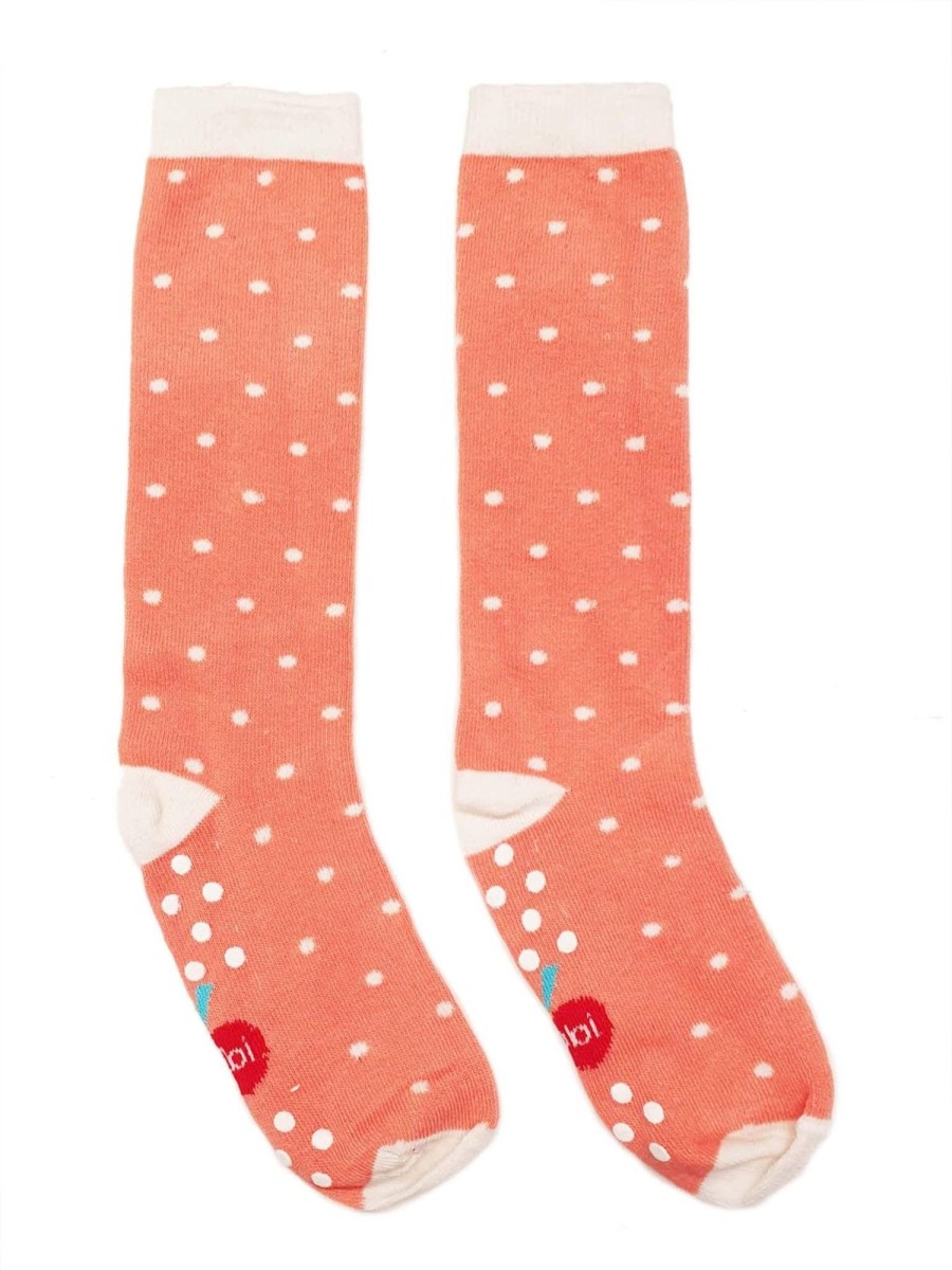 Socks And Tights Essentials | Pink Dotty Knee High Socks With Grippy Soles