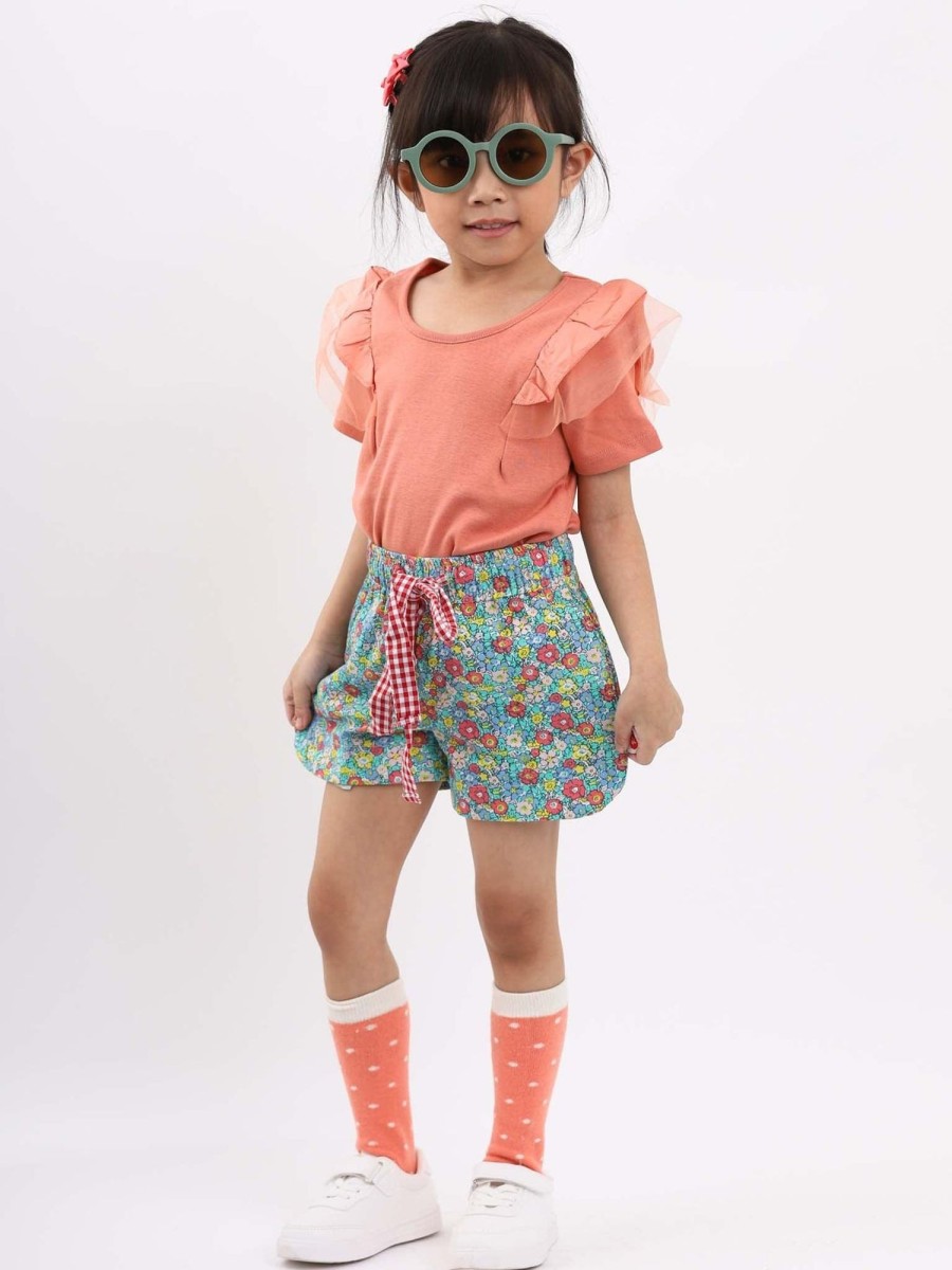 Girl'S Summer Clothes New Minifloral | Daisy Mini Floral Scoop Shorts