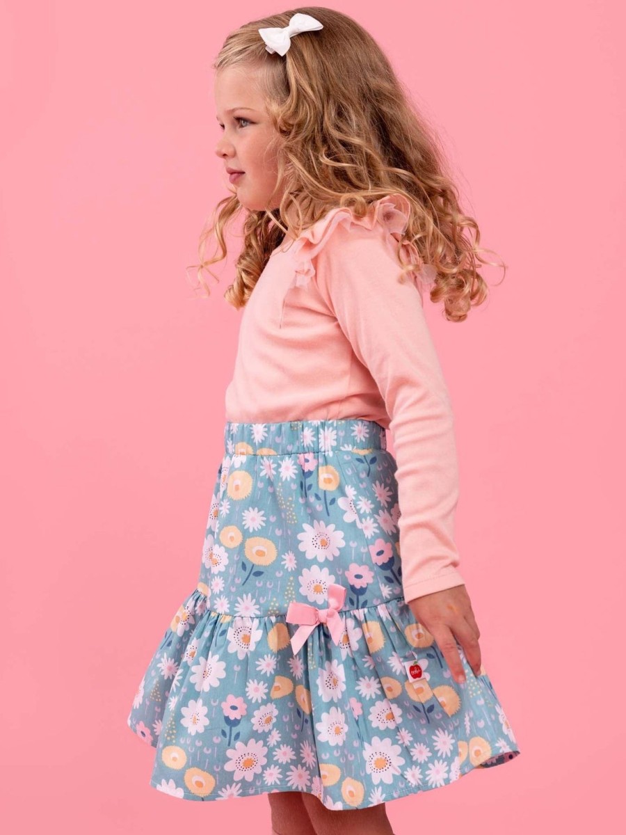 Girl'S Winter Clothes Happy Daisies | Happy Daisies Ruffle Skirt