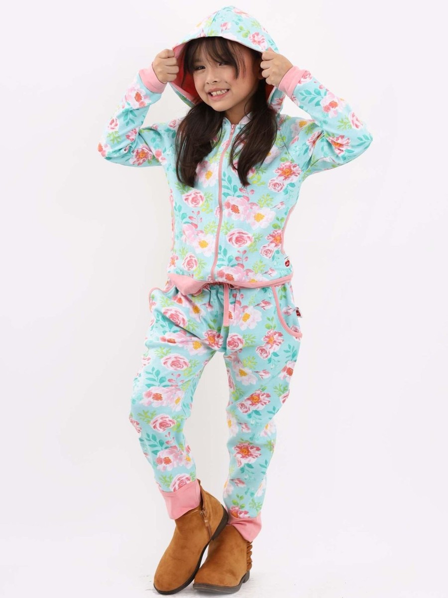 Girl'S Winter Clothes Watercolour | Blue Watercolour Hoodie And Pants Set