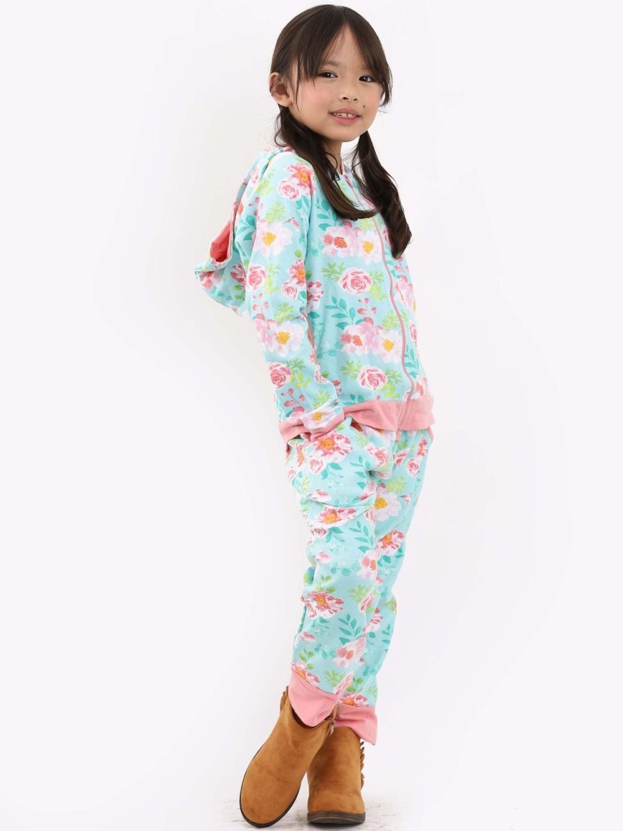 Girl'S Winter Clothes Watercolour | Blue Watercolour Hoodie And Pants Set