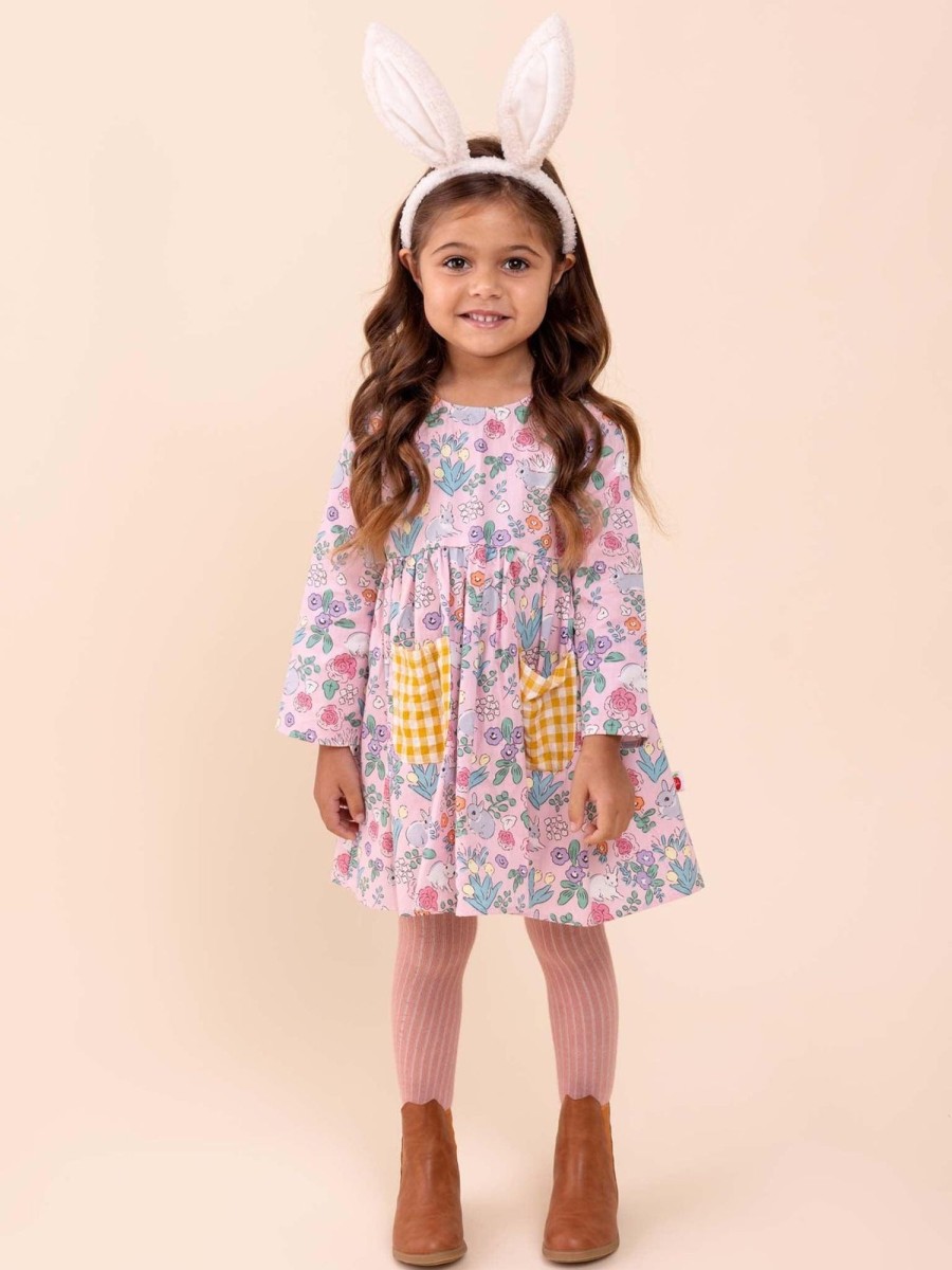 Girl'S Winter Clothes Pink Rabbit | Mathilda Pink Rabbit Dress