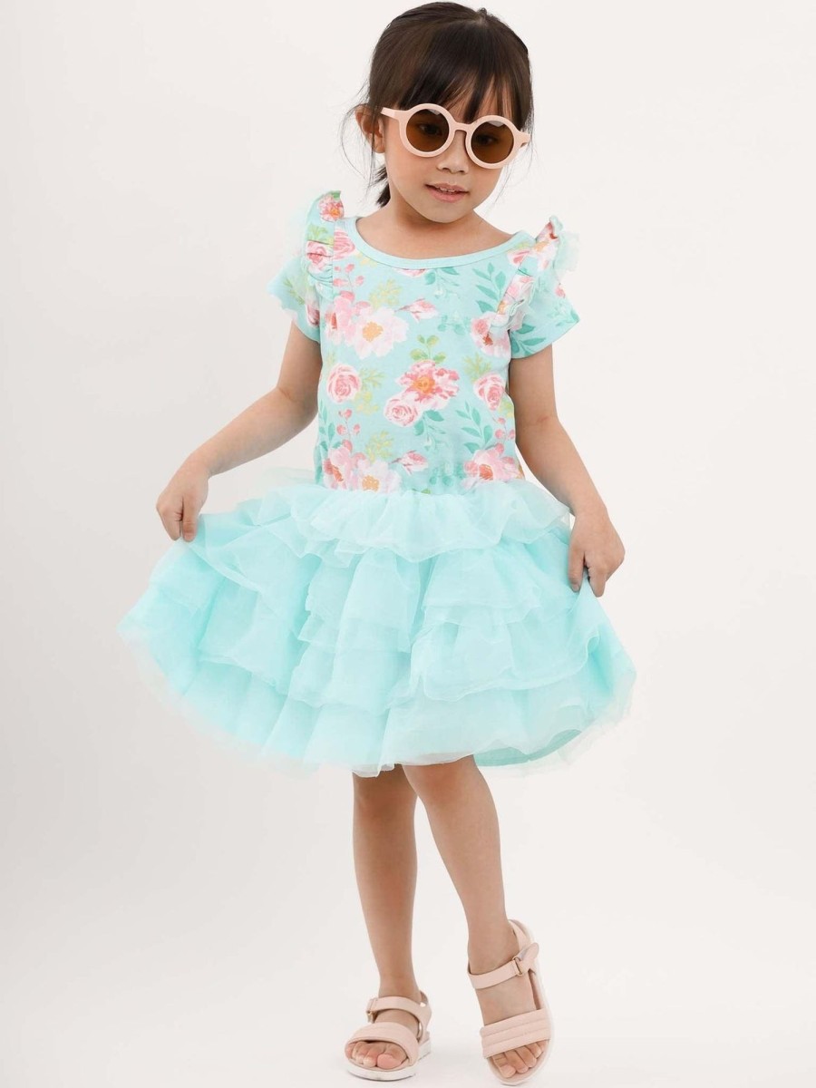 Girl'S Summer Clothes Watercolour | Lola Blue Watercolour Dress