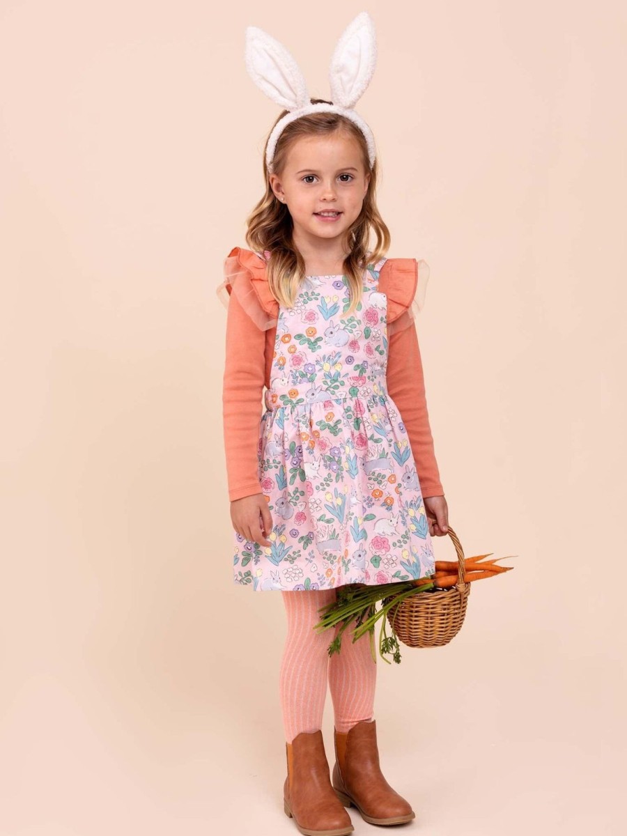 Girl'S Winter Clothes Pink Rabbit | Aaliyah Pink Rabbit Pinni Dress