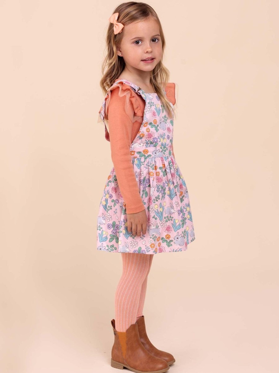 Girl'S Winter Clothes Pink Rabbit | Aaliyah Pink Rabbit Pinni Dress