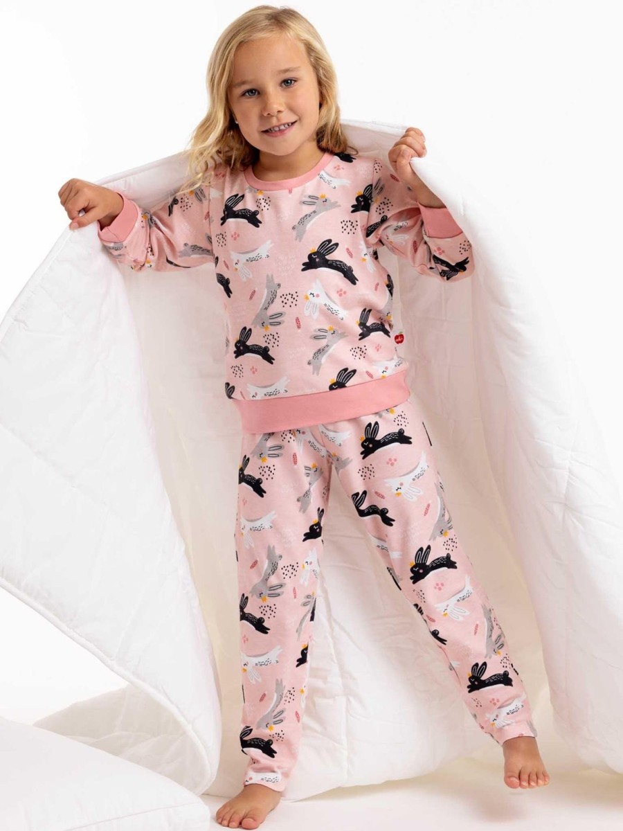 Girl'S Winter Clothes Pink Rabbit | Bunny Lounge Pants