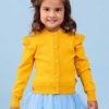 Girl'S Winter Clothes Knitwear | Shoulder Ruffle Maxine Cardigan Honey