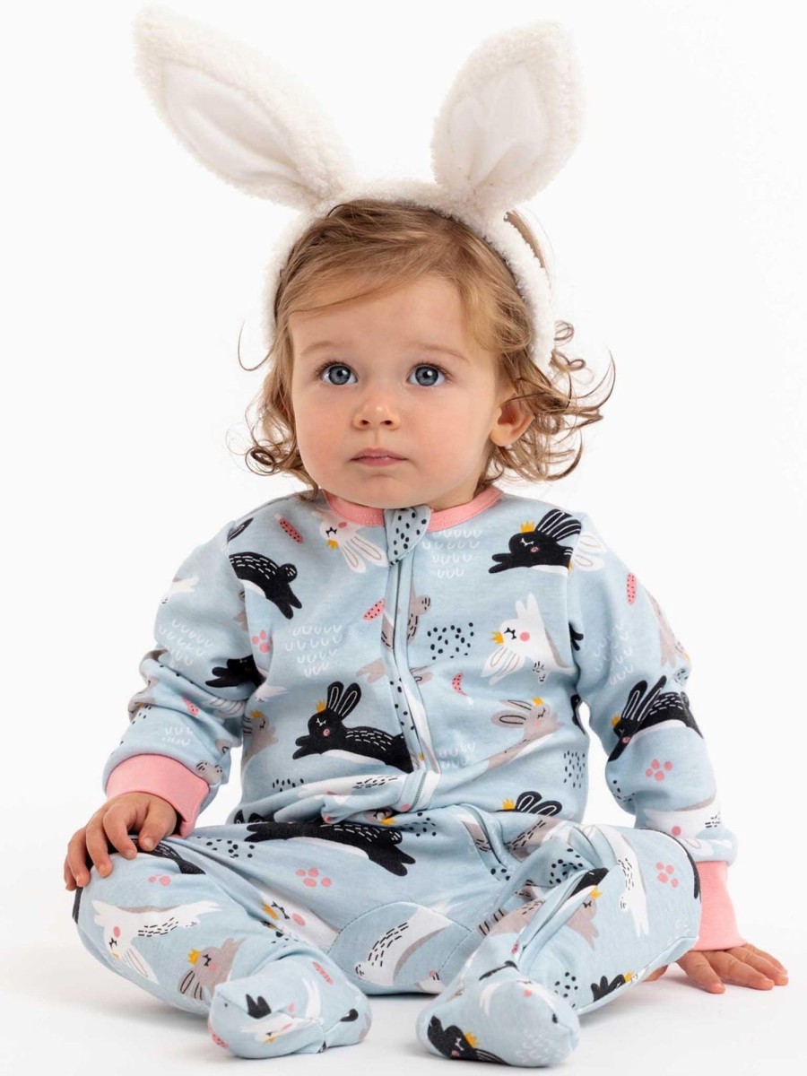 Girl'S Winter Clothes Blue Rabbit | Misha Bunny Zippy Suit