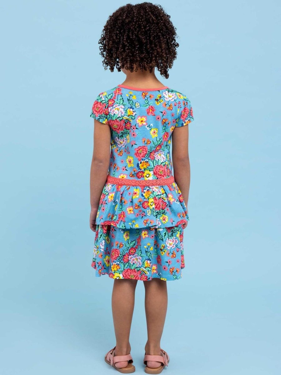 Girl'S Summer Clothes Cornflower | Cornflower Meadow Tiered Jersey Dress