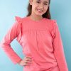 Girl'S Winter Clothes Essentials | Gathered Geranium Pink Tee