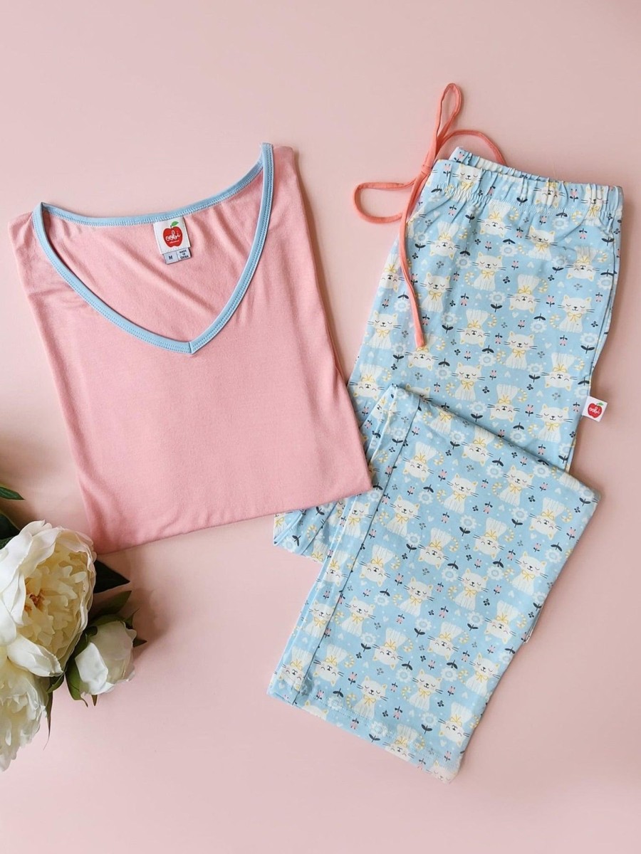 Tween, Mum & Me Cat | Blue Smitten Kitten Women'S Lounge Set