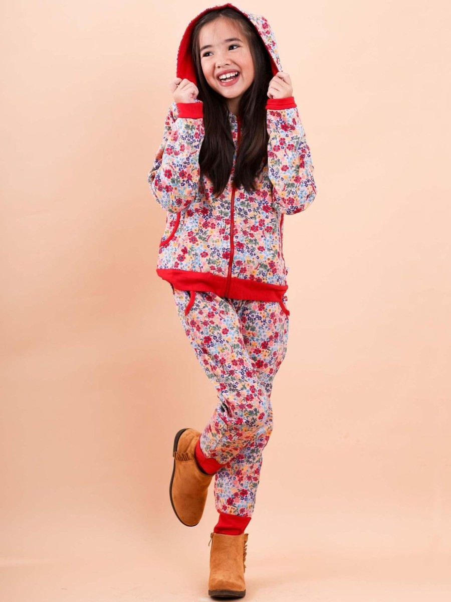 Girl'S Winter Clothes Forest Flower | Forest Flower Hoodie And Pants Set