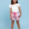 Girl'S Summer Clothes Pink Flower | Adele Renaissance Shorts