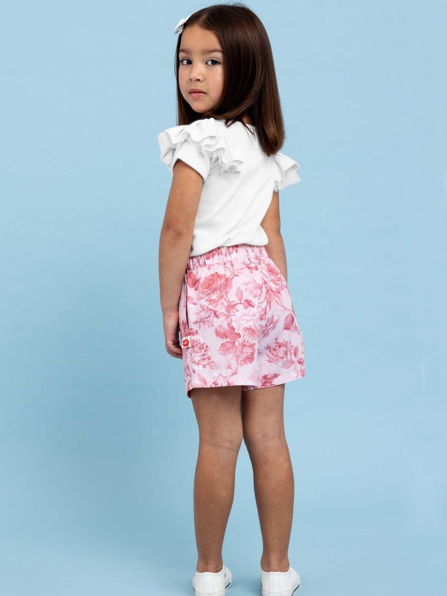 Girl'S Summer Clothes Pink Flower | Adele Renaissance Shorts