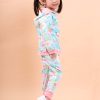 Girl'S Winter Clothes Watercolour | Charlie Blue Watercolour Jersey Pants