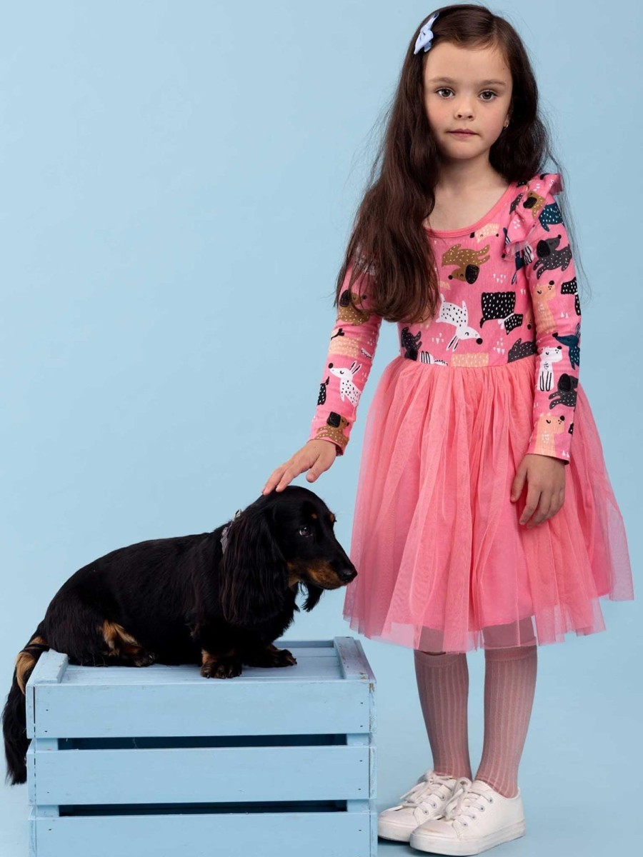 Girl'S Winter Clothes Doggo | Ariel Pink Doggo Dress