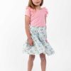 Girl'S Summer Clothes Blue Floral | Vintage Blue Floral Ruffle Skirt