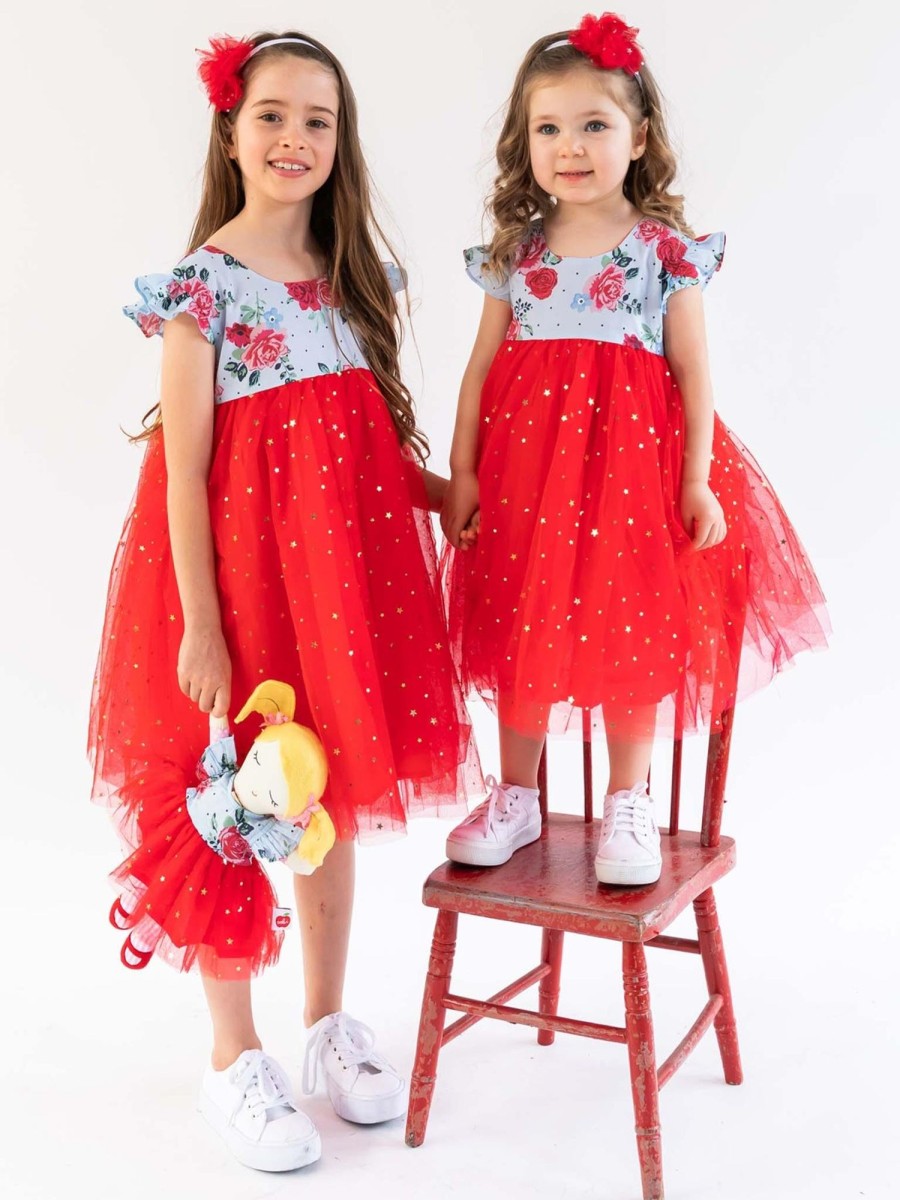 Girl'S Dresses Blue Rose | Luna Blue Rose Dress