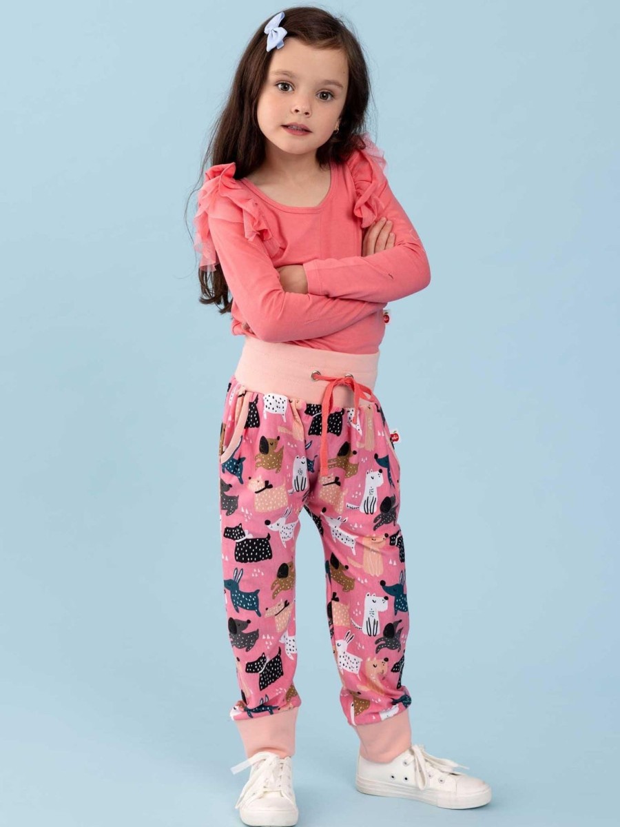 Girl'S Winter Clothes Doggo | Slouchy Pink Doggo Pants