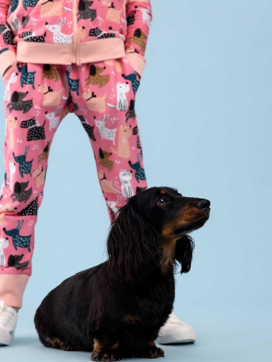 Girl'S Winter Clothes Doggo | Slouchy Pink Doggo Pants