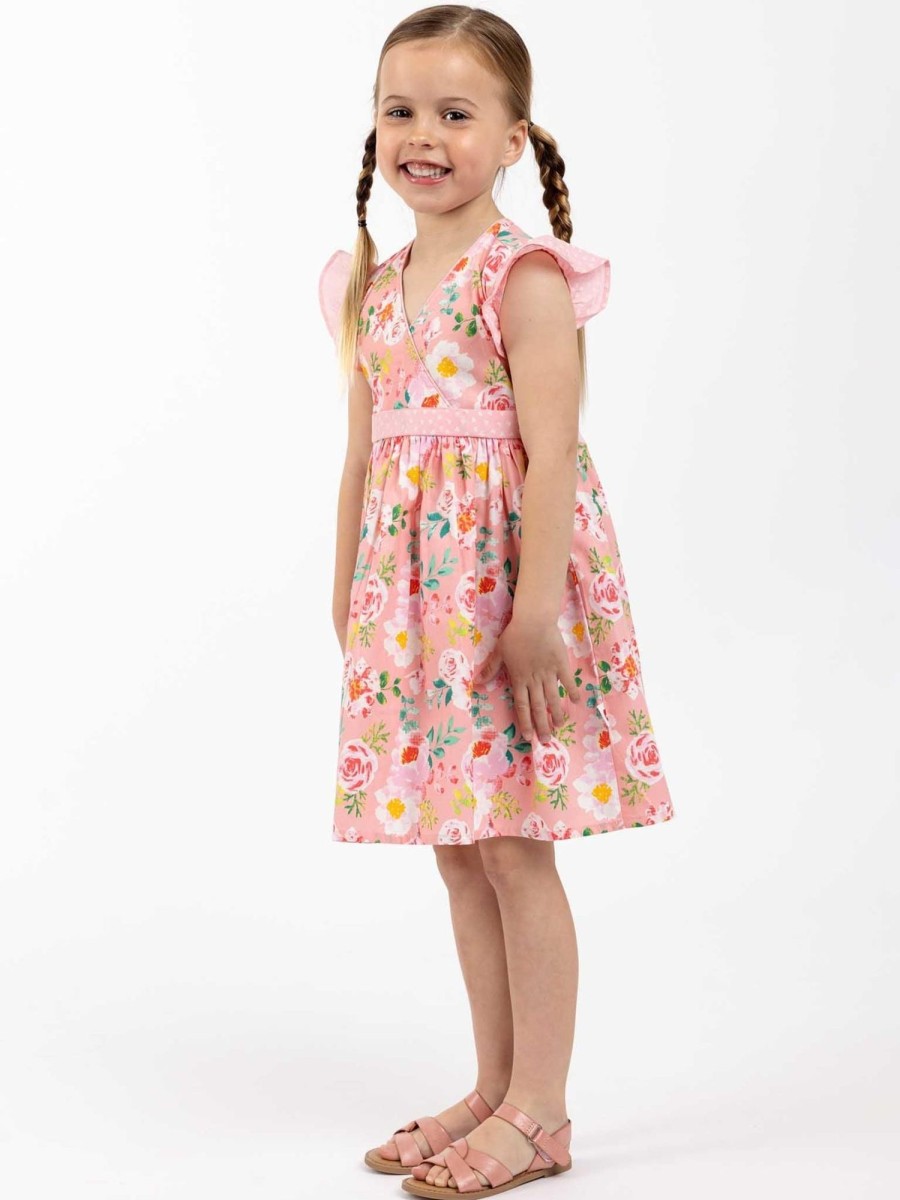 Girl'S Summer Clothes Watercolour | Adriana Pink Watercolour Dress