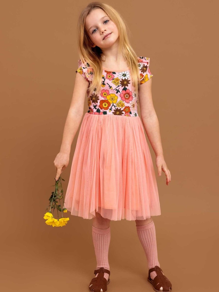 Girl'S Summer Clothes Retro Flower | Ariel Honey 1960S Flower Dress