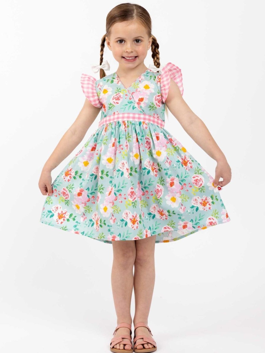 Girl'S Summer Clothes Watercolour | Adriana Blue Watercolour Dress