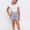 Girl'S Summer Clothes Purple Floral | Adele Lilac Meadow Shorts