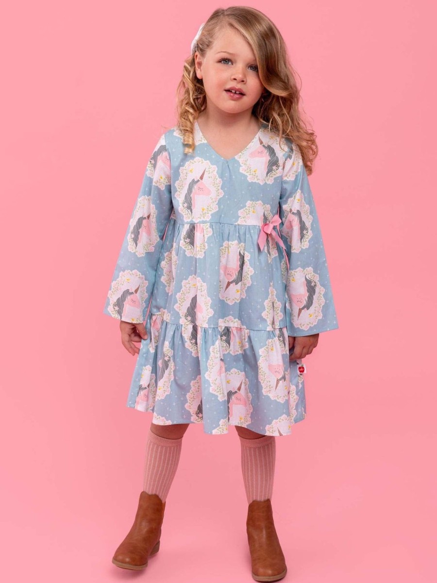 Girl'S Winter Clothes Blue Unicorn | Dream Chaser Unicorn Dress