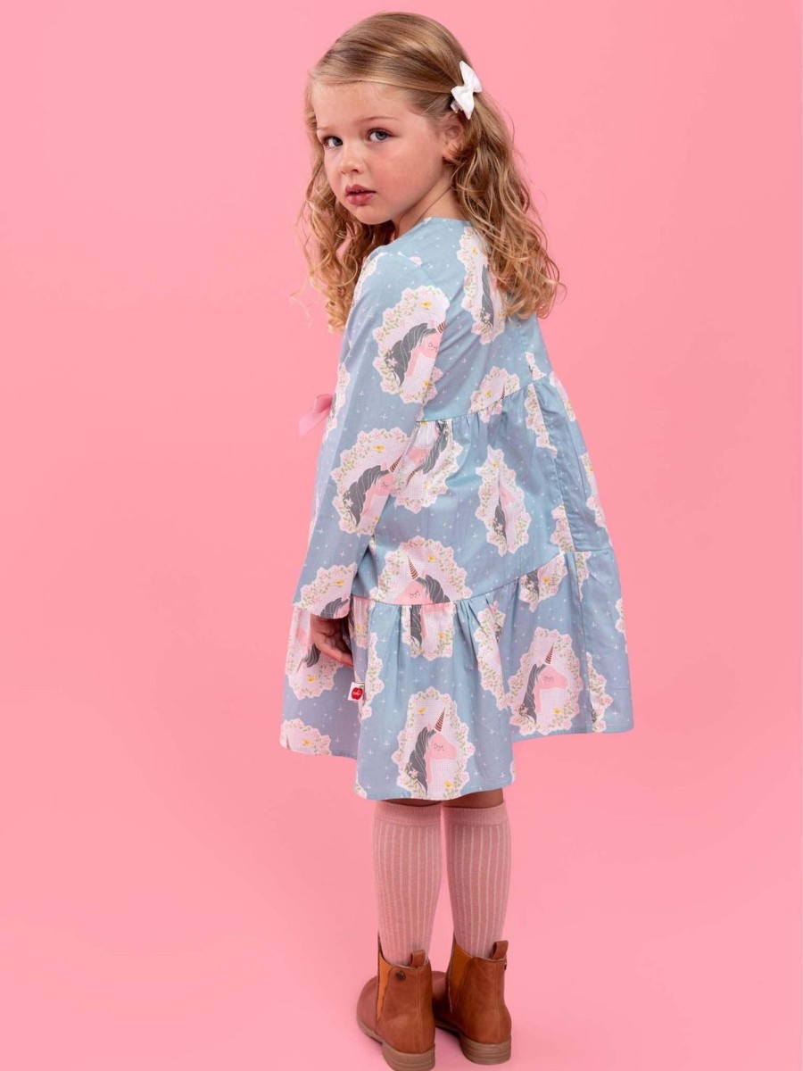 Girl'S Winter Clothes Blue Unicorn | Dream Chaser Unicorn Dress