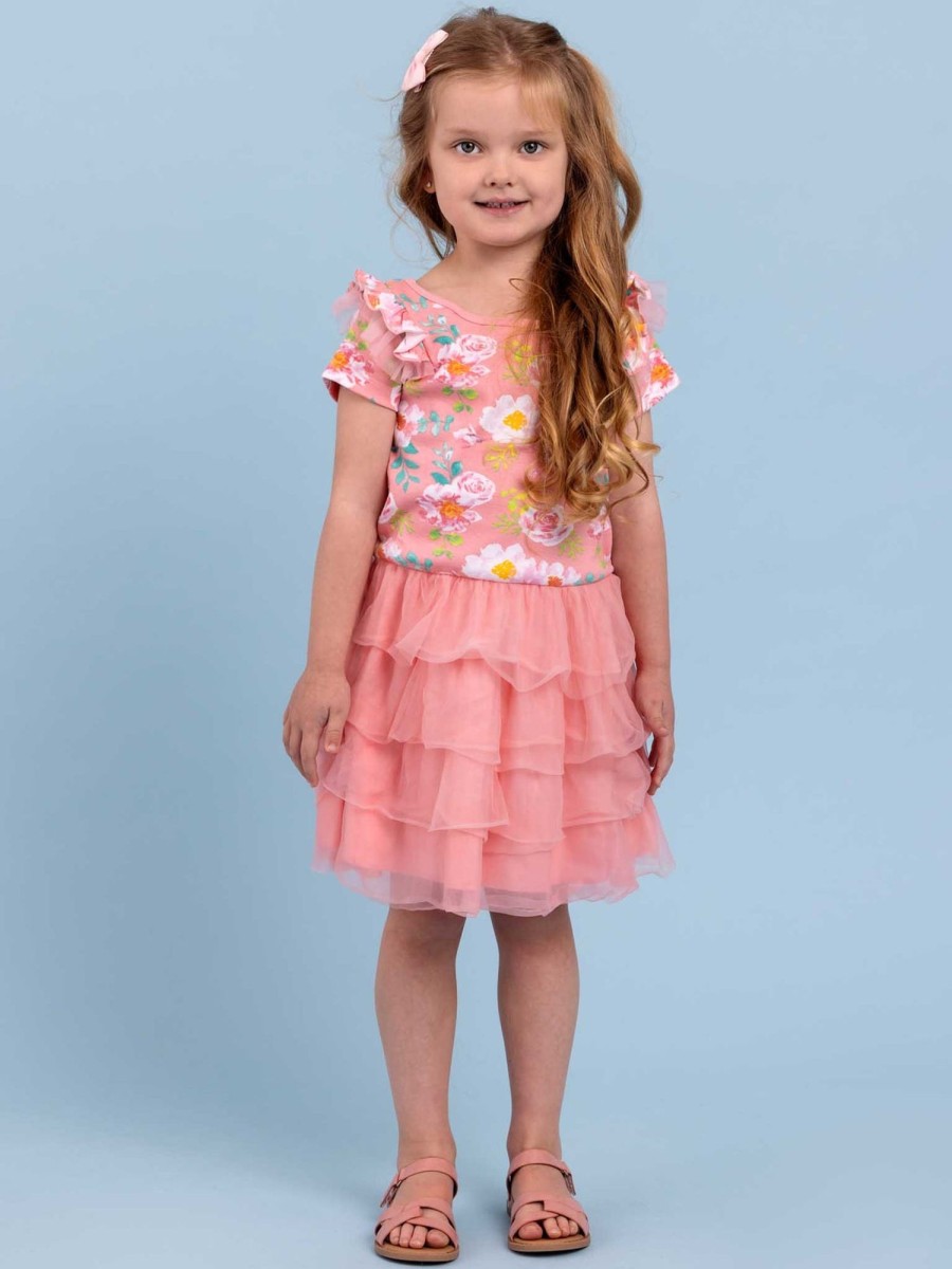 Girl'S Summer Clothes Watercolour | Lola Pink Watercolour Dress