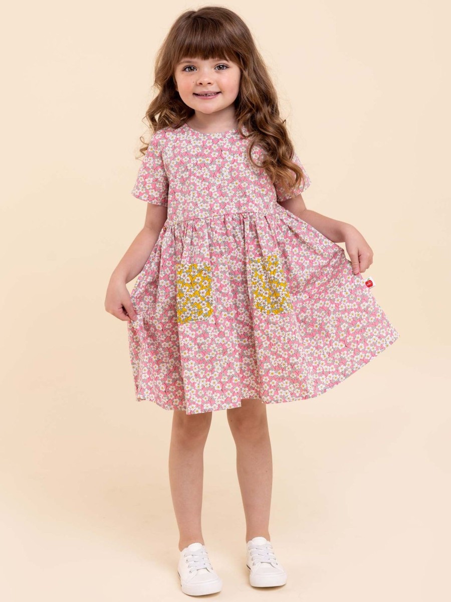 Girl'S Dresses Pink Flower | Flower Child Smock Dress