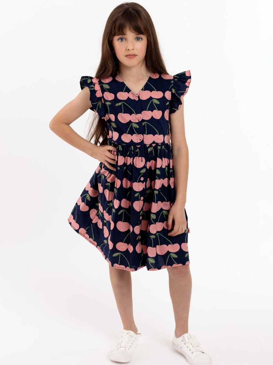 Girl'S Summer Clothes Navy Cherry | Navy Cherry Madison Dress