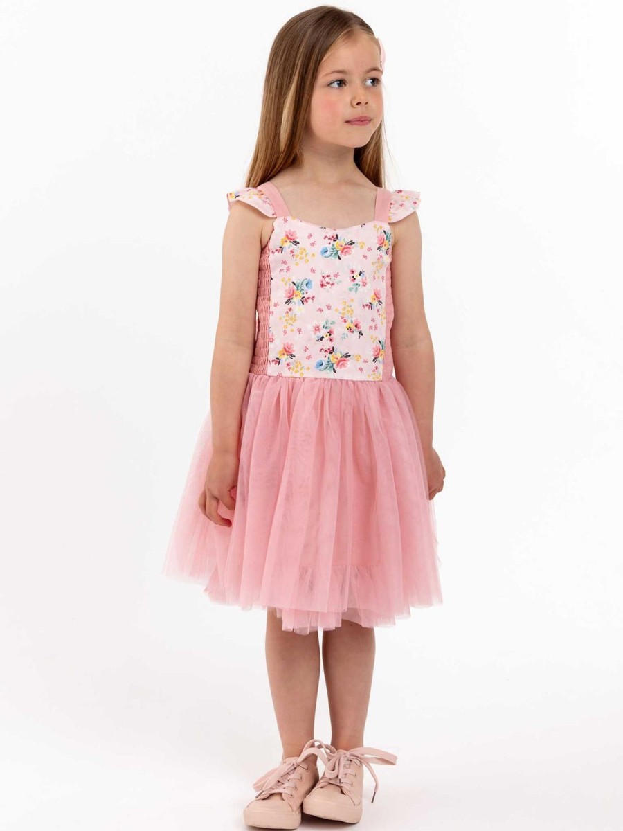 Girl'S Summer Clothes Pink Flowers | Vintage Pink Floral Belle Tutu Dress