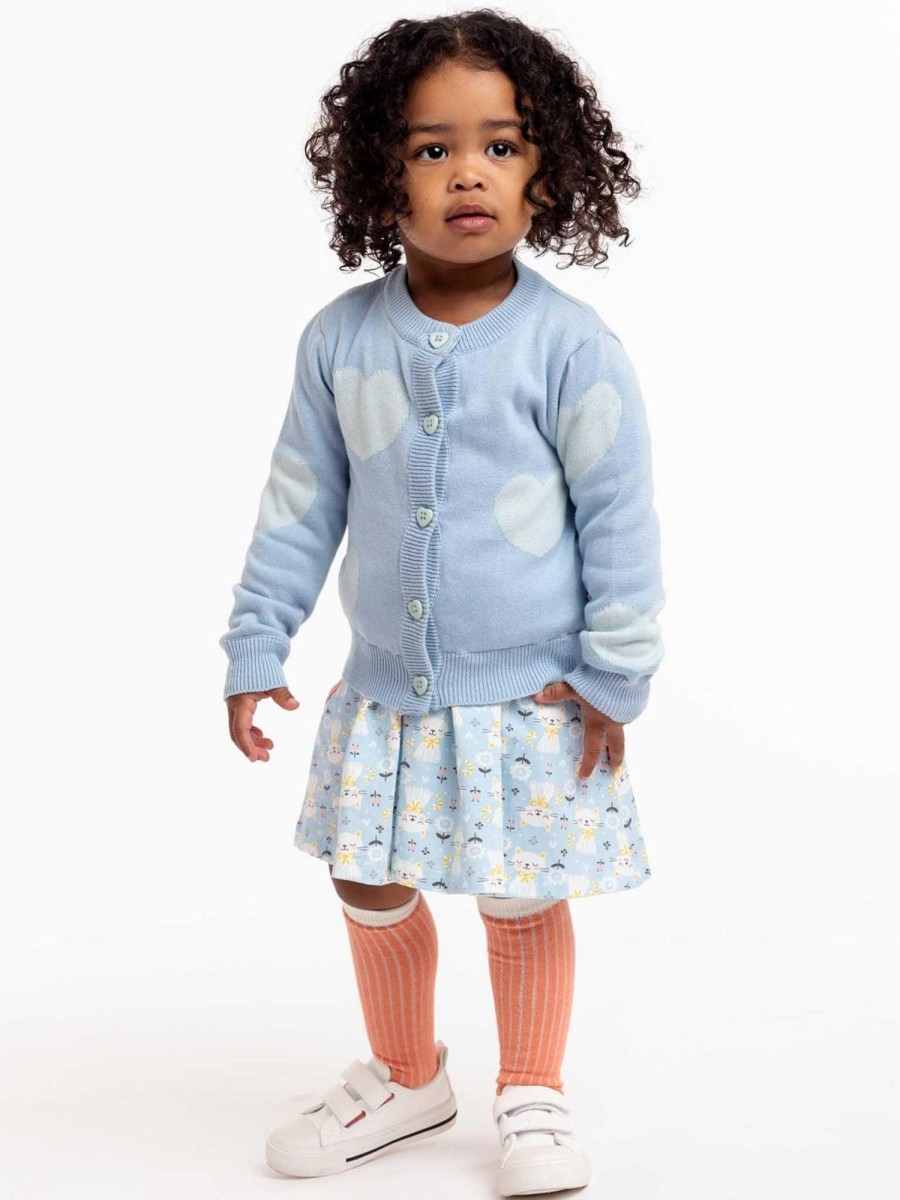 Girl'S Winter Clothes Knitwear | Maxine Starlight Hearts Cotton Cardigan