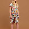 Girl'S Summer Clothes Retro Flower | Sky 1960S Flower Tiered Jersey Dress