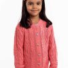 Girl'S Winter Clothes Knitwear | Willow Geranium Pink Cotton Cardigan