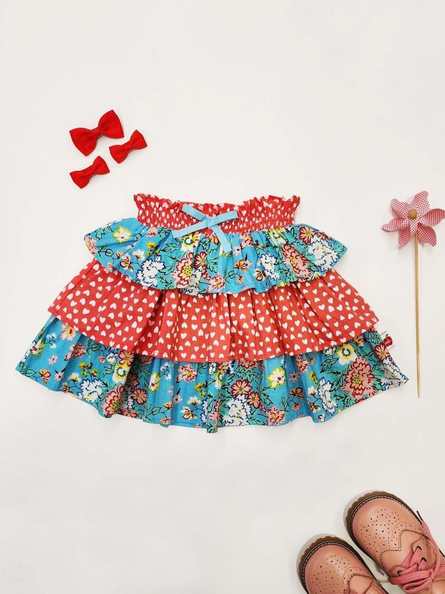 Girl'S Summer Clothes Cornflower | Cornflower Meadow Tiered Skirt