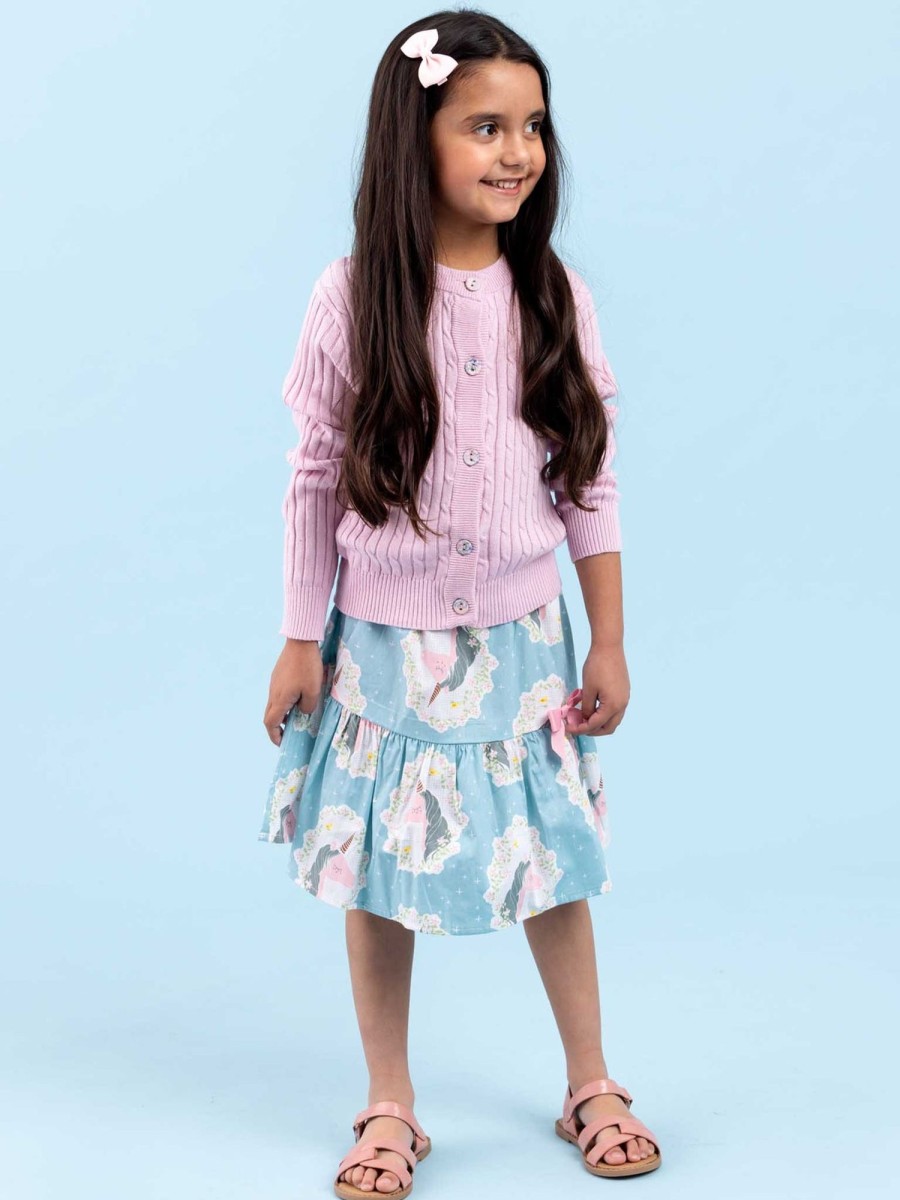 Girl'S Winter Clothes Knitwear | Maxine Pink Orchid Cardigan