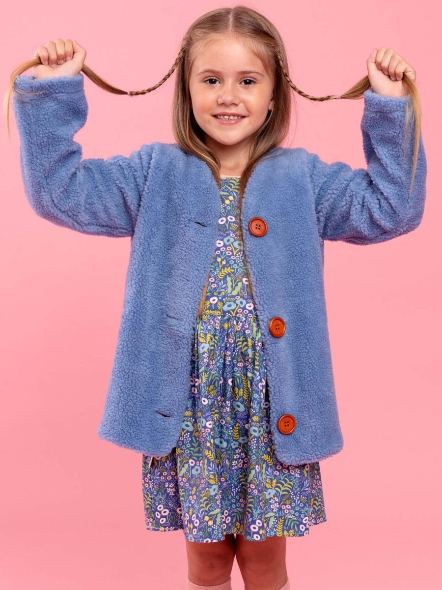 Girl'S Winter Clothes Blue Lotus | Snuggle Up Blue Faux Fur Jacket