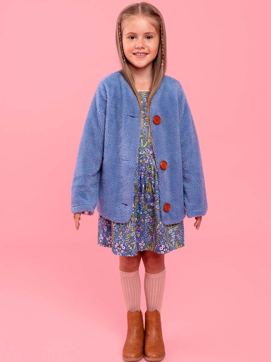 Girl'S Winter Clothes Blue Lotus | Snuggle Up Blue Faux Fur Jacket