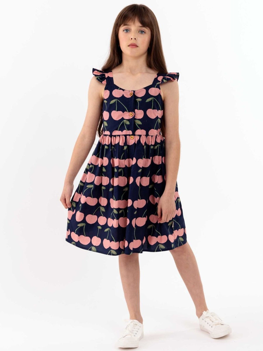 Girl'S Summer Clothes Navy Cherry | Navy Cherry Calista Dress