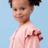 Girl'S Winter Clothes Knitwear | Shoulder Ruffle Maxine Cardigan Dusty Pink