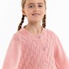 Girl'S Winter Clothes Knitwear | Audrina Pink Icing Cotton Cardigan