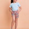 Girl'S Summer Clothes Pink Multifloral | Marnie Pink Forest Flower Shorts