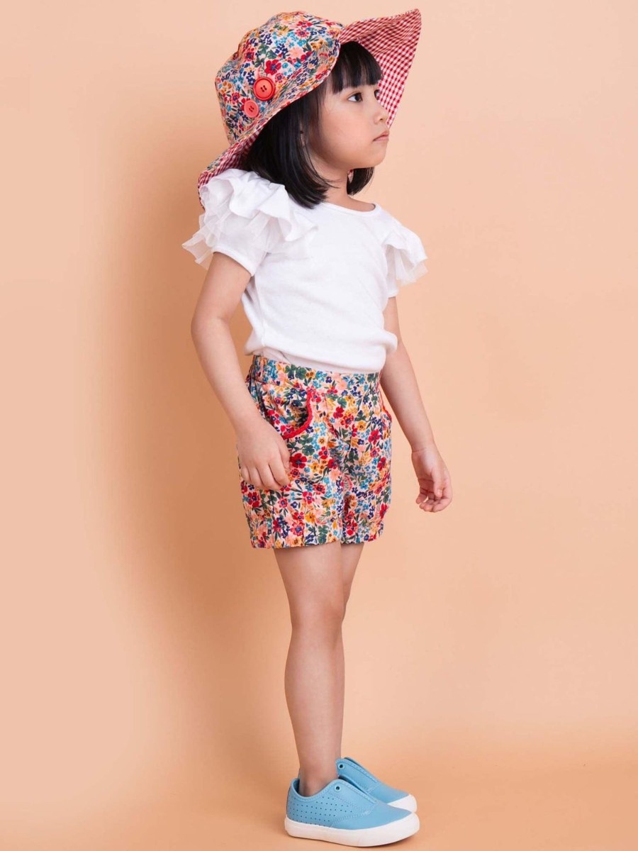 Girl'S Summer Clothes Pink Multifloral | Marnie Pink Forest Flower Shorts